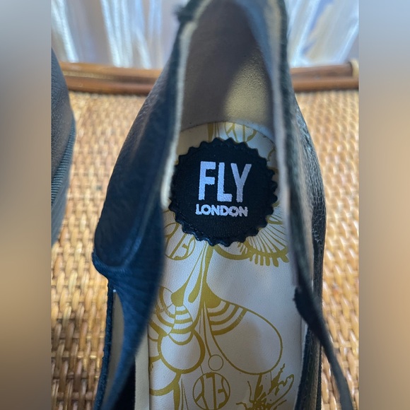 Fly London Black Wedge Shoes with Elastic Straps US size 10 Europe size 42 US 10 - Picture 2 of 16